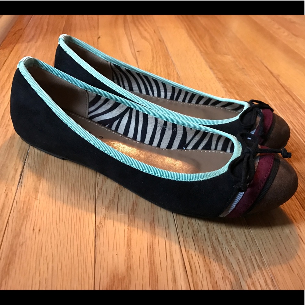 modcloth colorblock ballet flats