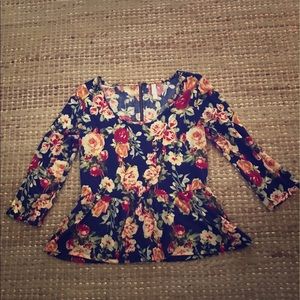 Xhilaration Floral Peplum Top