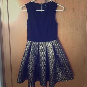 Black and gold cocktail dress