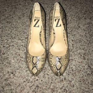 Snake skin 5" heels SIZE 8