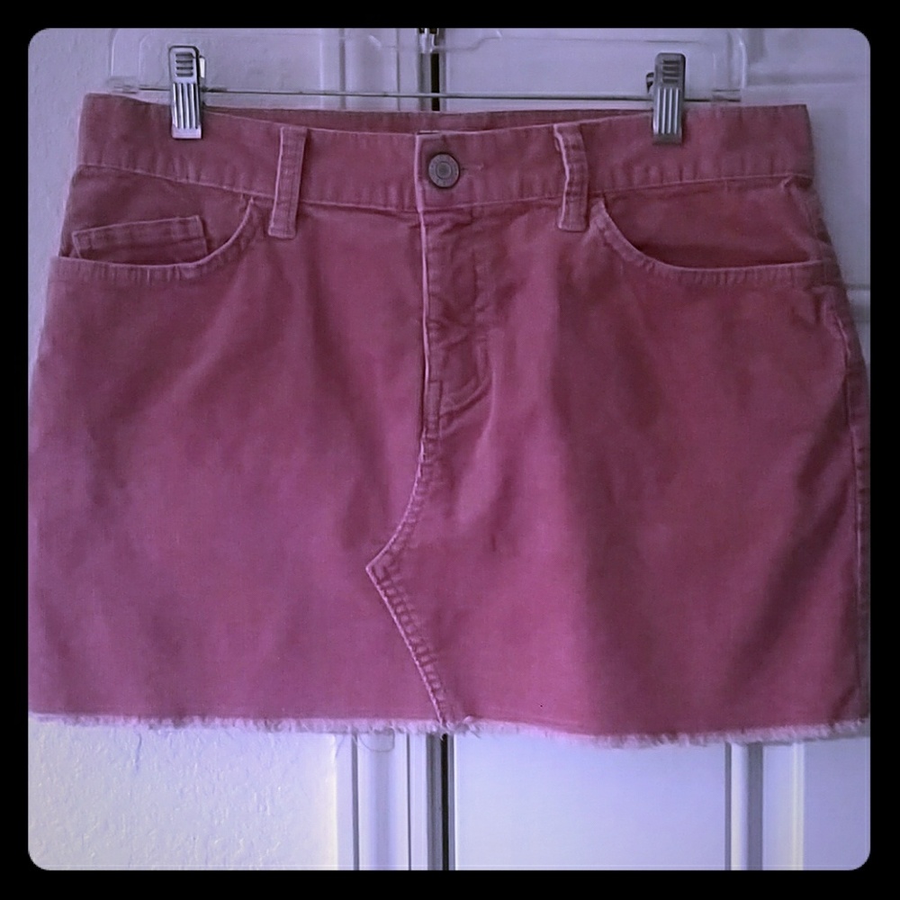 Dusty rose corduroy skirt.