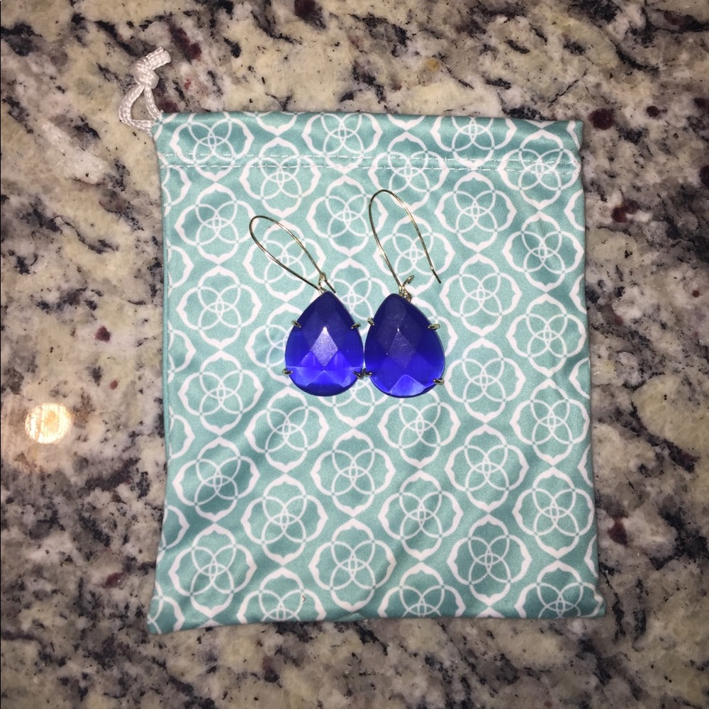 Kendra Scott Allison earrings in cobalt blue