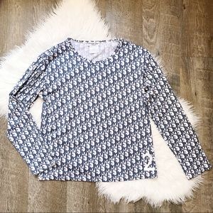 baby blue dior monogram top
