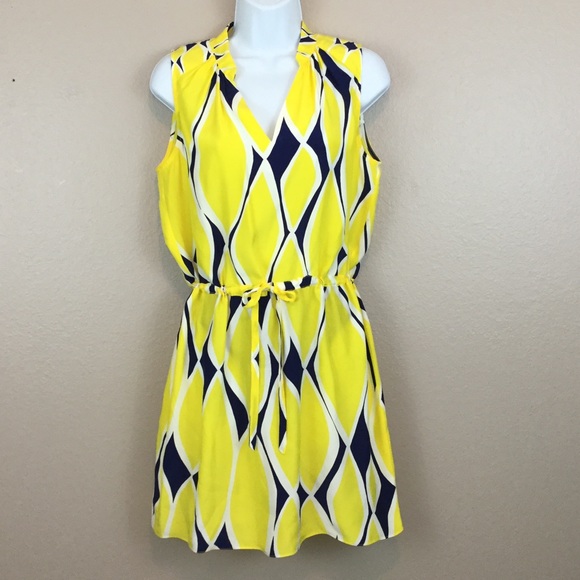 Alice & Trixie Dresses & Skirts - ALICE & TRIXIE 100% SILK YELLOW BLUE DRESS