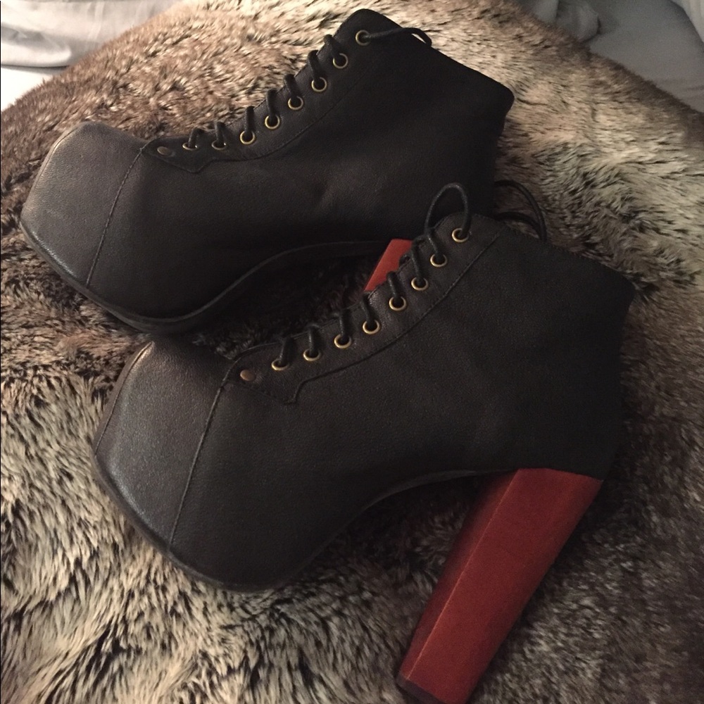 Jeffrey Campbell Black Lita Platform Bootie