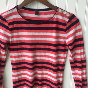 •J. Crew• Painter Boatneck Button Tee