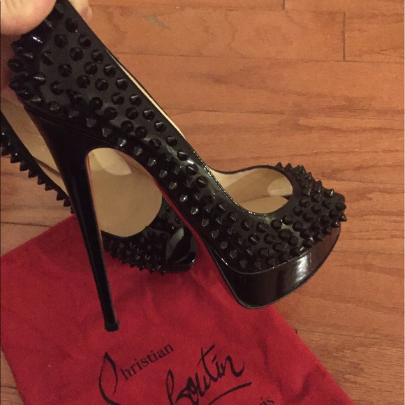SOLD!!!! Black spiked leather heels - Picture 4 of 4