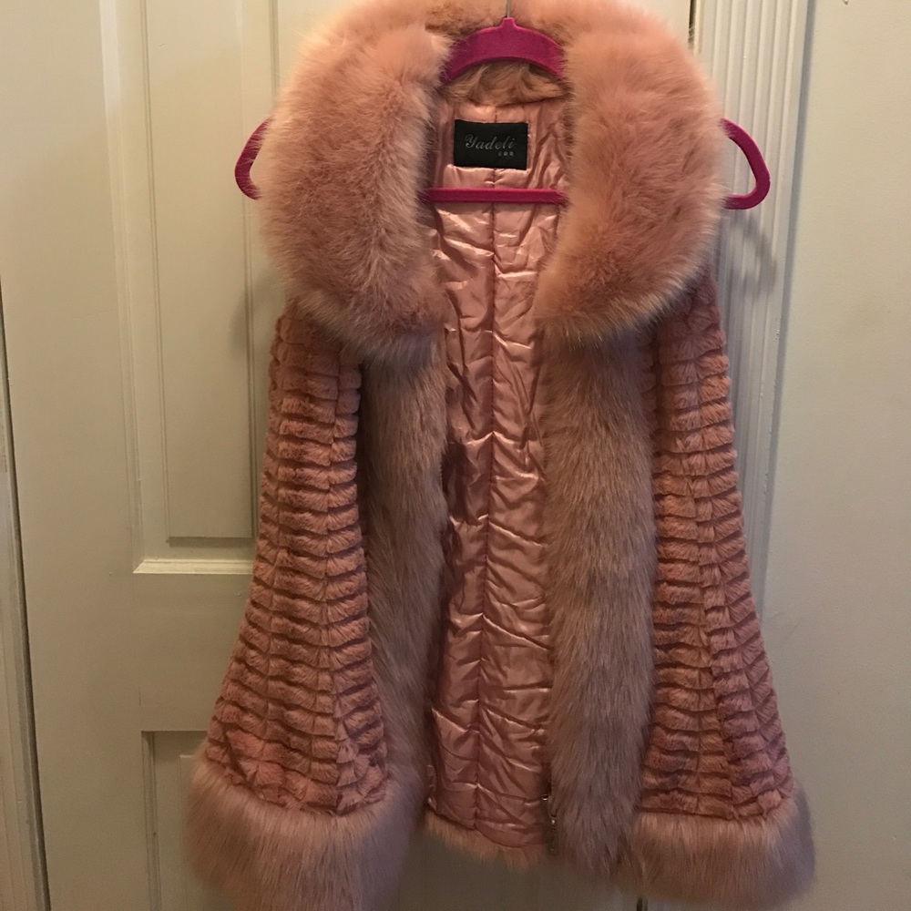 Pink faux fur vest