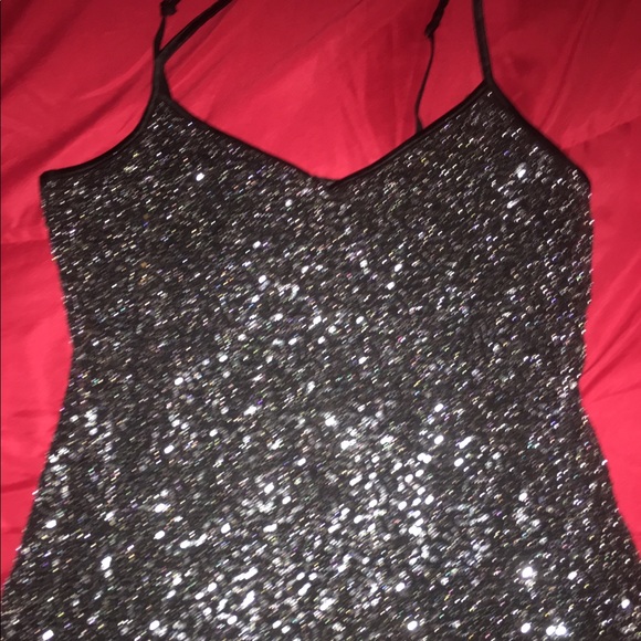 EXPRESS sequin spaghetti strap y2k tank size small - Picture 2 of 3