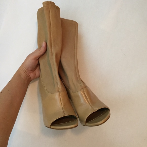 ALEXANDER WANG Camilla Nude Wedge Sock Boots - Picture 3 of 8