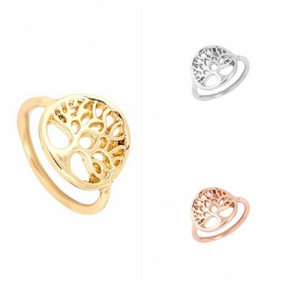 Silver Hollow Sacred Tree of Life Statement Ring - Picture 2 of 6