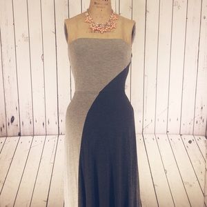 Soft Black & Grey Strapless Maxi Dress