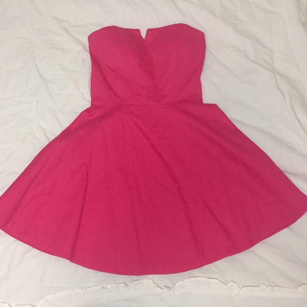 Pink strapless dress