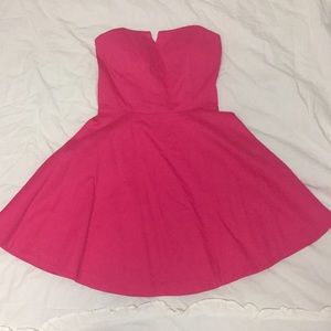 Pink strapless dress
