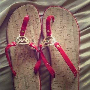 MK red sandals