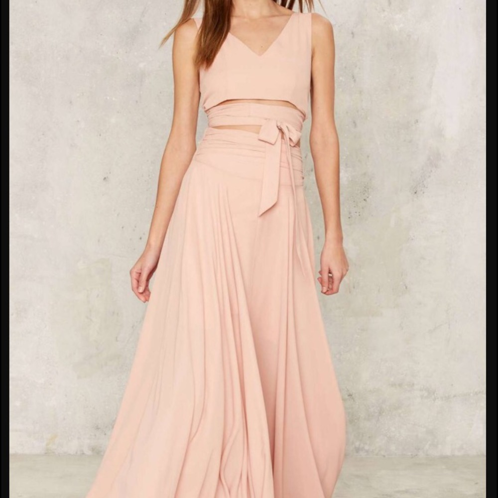 Nasty Gal 2-Piece Blush Crop and Maxi Skirt