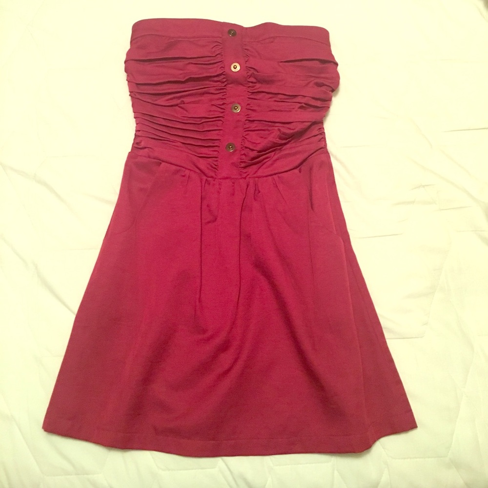 Urban outfitters maroon strapless dress