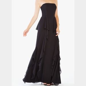 BCBG Strapless Ruffle Gown