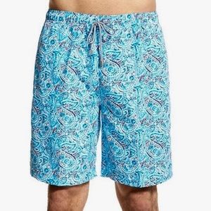 Peter Miller Seaside: Sea Blue Paisley Swim Trunks