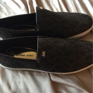 Mk dark tan mk leather sneakers