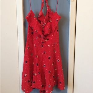 Super cute red flowery romper