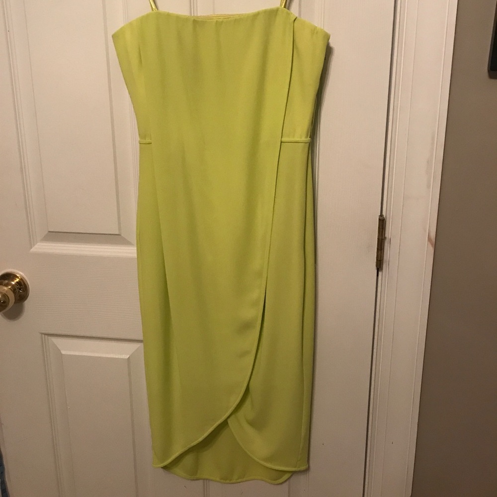 BCBG lime green strapless dress