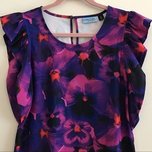 Cynthia Rowley purple cap sleeves dress