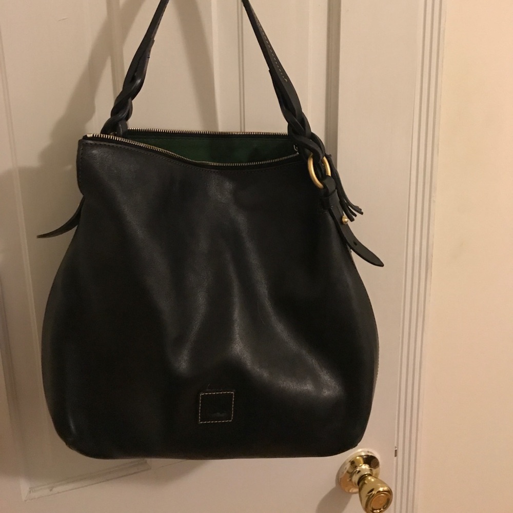 Black Leather Dooney & Burke shoulder bag