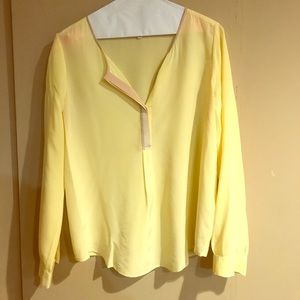 Joie Yellow Chiffon Blouse