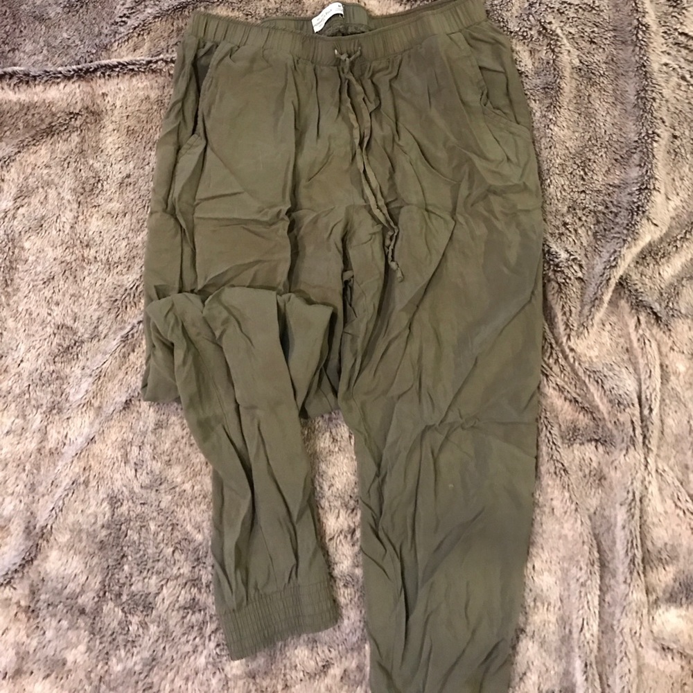 A&F olive green boho/jogger pants