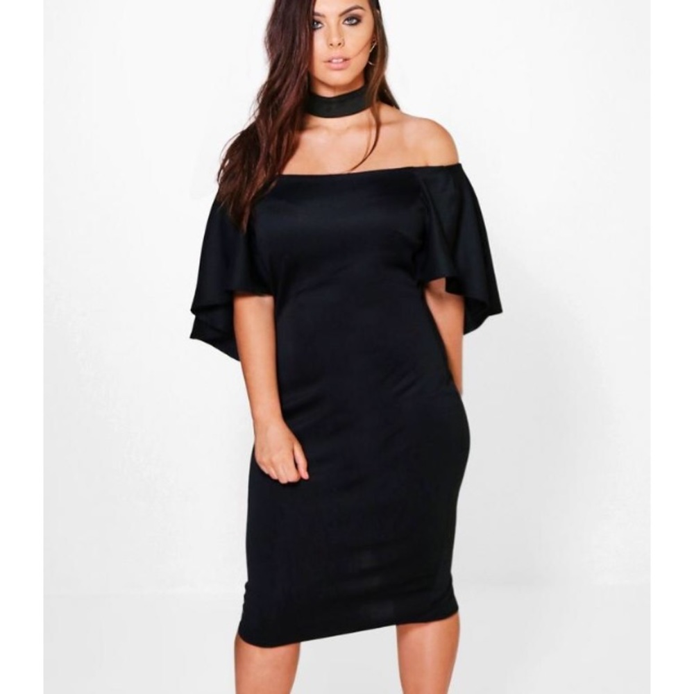 Black midi dress brand new!