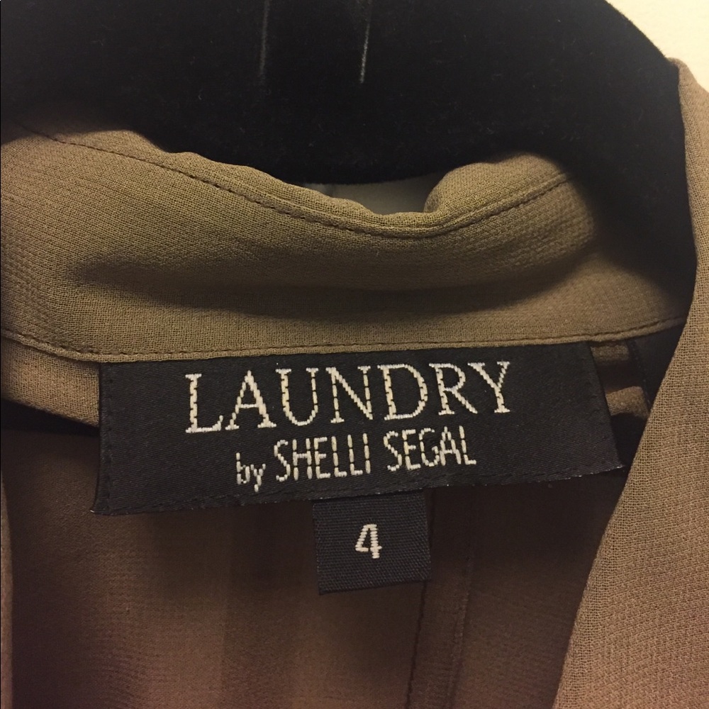 SALE! Sheer brown ombré button down Laundry shirt - Picture 2 of 2