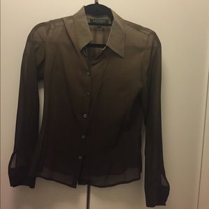 SALE! Sheer brown ombré button down Laundry shirt