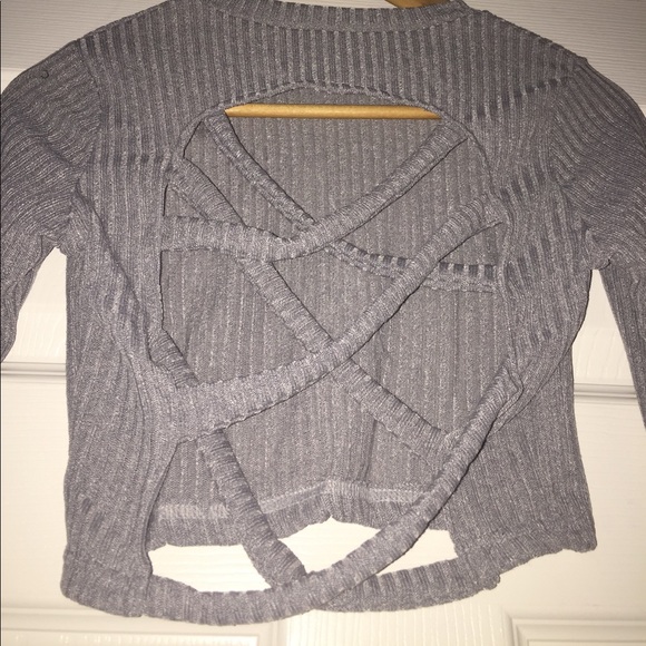 Crisscross Back Cropped Sweater - Picture 5 of 5
