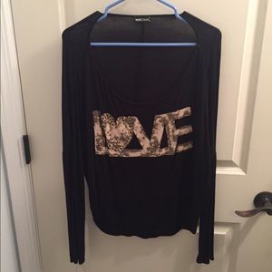 WET SEAL "LOVE" Long Sleeve Shirt