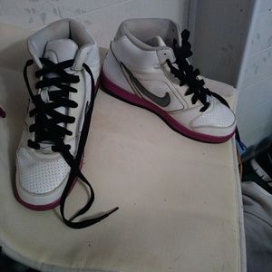 Size 8.5 pink and white Nikes
