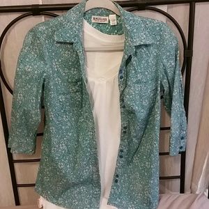 3/4 Sleeved Paisley Magellan Western Blouse