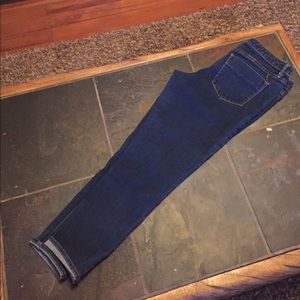 Mid rise denim legging crop