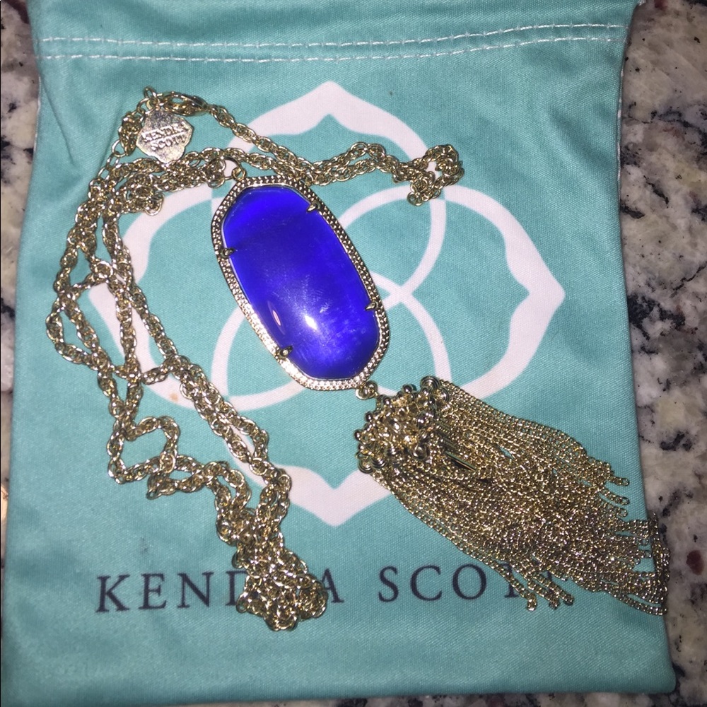 Kendra Scott Rayne necklace in cobalt blue