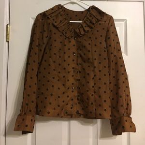 *Vintage* Polka Dot Ruffled Button Up!