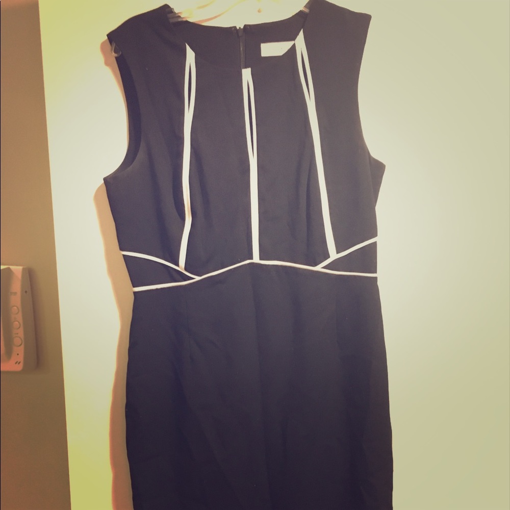 Calvin Klein black and white dress
