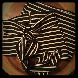 Black and white striped skirt