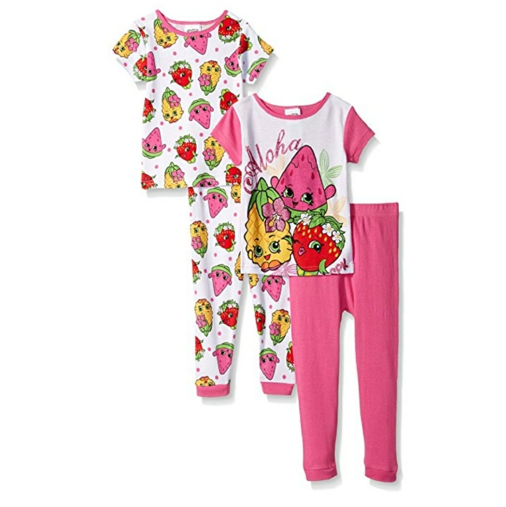 Shopkins Girls Aloha 4 Piece Pajama Set