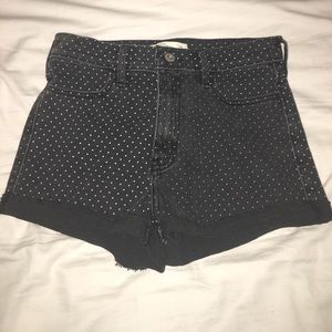 Polka dot jean shorts