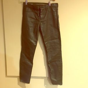 Banana Republic Green leather cotton skinny pants