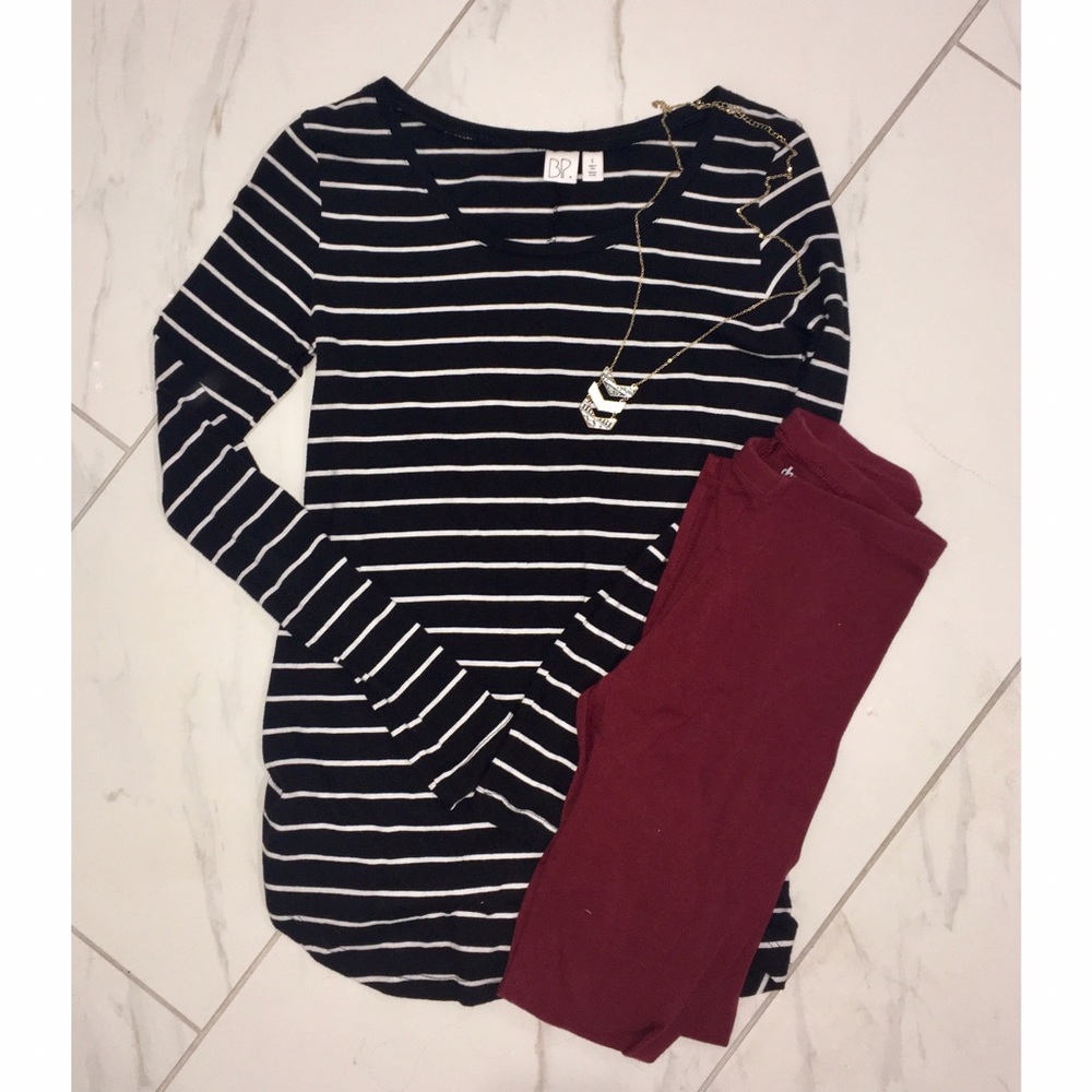 black and white striped long sleeve