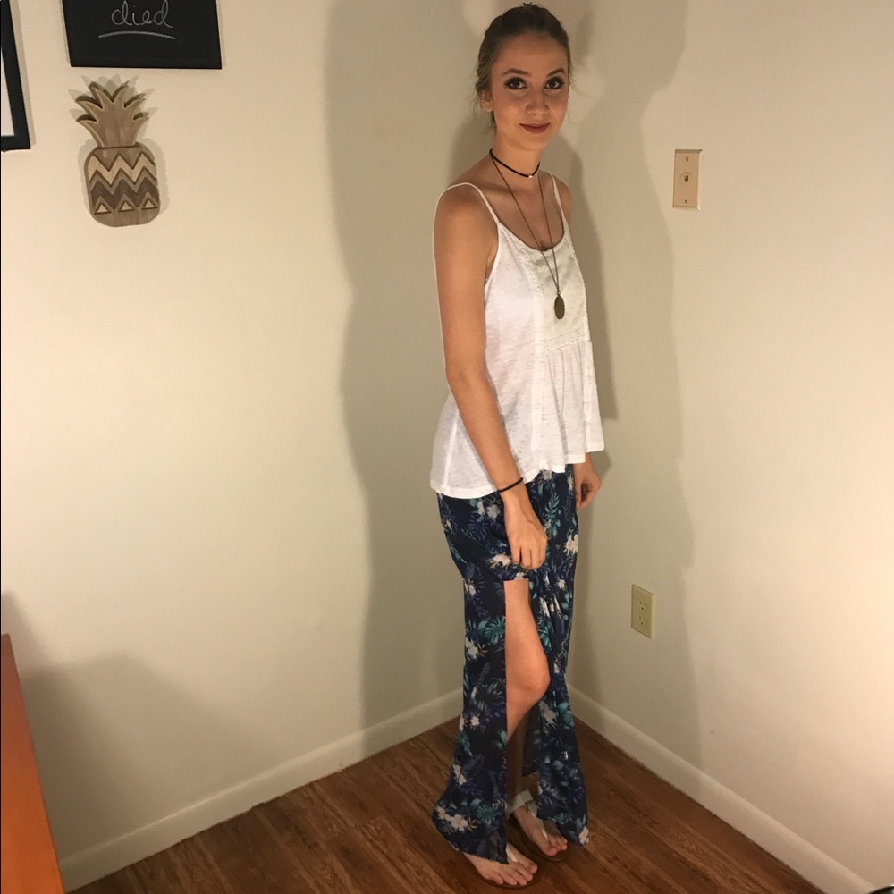 Tropical Print Maxi Skirt