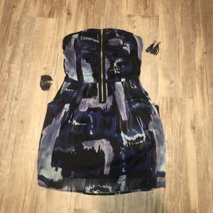 Strapless sheer watercolor dress💙💜