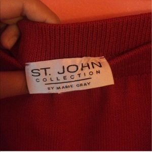 St. John red knit skirt