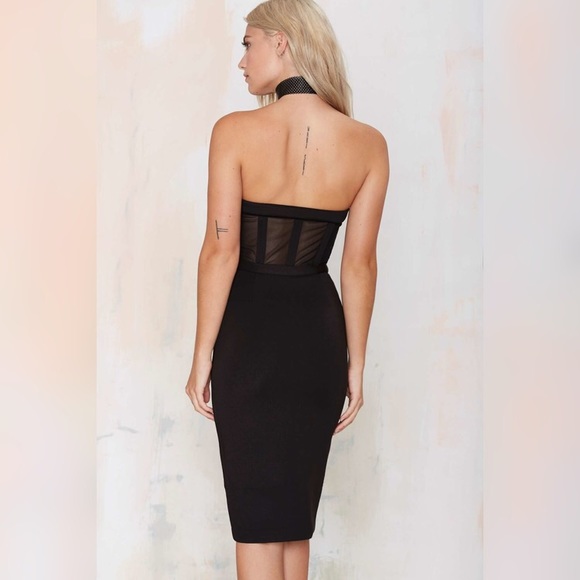 Strapless Zipper Neoprene Dress - Picture 4 of 8